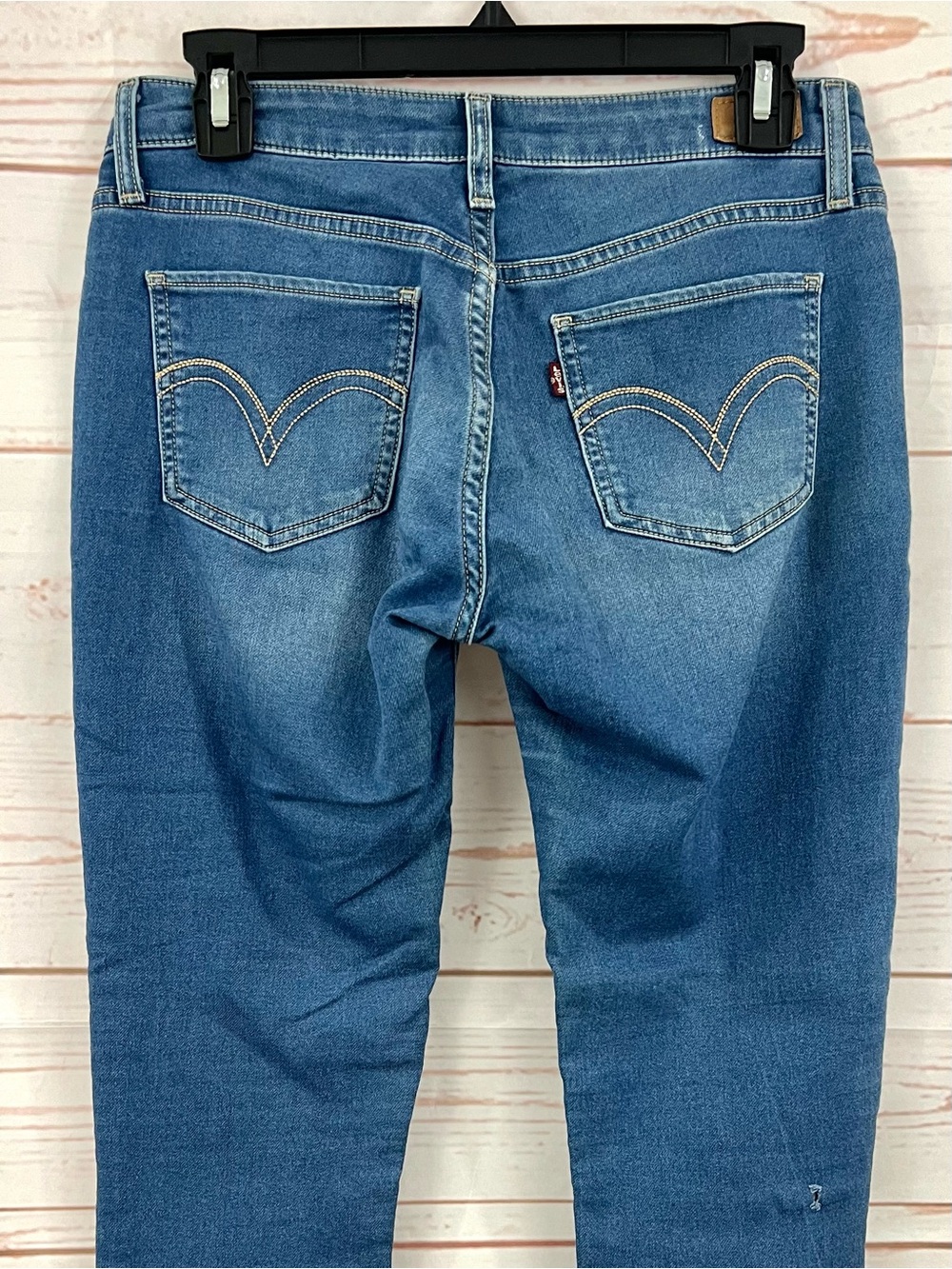 Vintage Y2K Levi’s Medium Blue Faded Wash Low Rise Skinny Crop Jeans 27 - Picture 7 of 8
